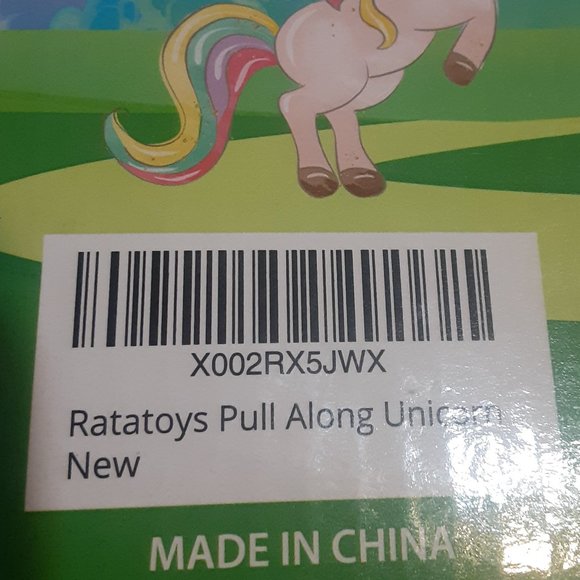 NIB Ratatoys Pull Along Wooden Unicorn - Picture 4 of 5